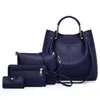 Tas 4 pc's handtas set dames lederen schoudertassen casual grote tote handvat designer portemonnees en handtassen