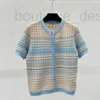 تصميم تي شيرت للسيدات العلامة التجارية Gaoding 24 Summer Summer New Small Small Round Round Recerient Wave Stripe Age Mashing Cardigan المحبوك للنساء WMD2