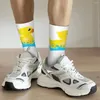 Men's Socks Yellow Rubber Duck & Splash Harajuku Quality Stockings All Season Long Accessories For Man's Woman Birthday Present