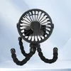 Multifunktionella barnvagnar Mini Fan Portable USB Laddar Small Fan Mobiltelefonhållare Outdoor Handheld Octopus Fan 240412