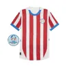 Paraguay 2024 2025 maglia calcistica Copa America Camisetas de futbol Home Rosso rosso A via blu scuro 24 25 uomini kit camicia da calcio per bambini kit a manicotto corto uniformi personalizzate S-4xl