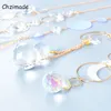 Figurine decorative Chzimade 5pcs/Lotto Sun Light Crystal Crystal Cambuco di vento appendiali Star Moon Prisms Prismi Finestra Dettorazione della casa