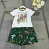Nouvelles combinaisons pour bébés Summer Boys Clets Kids Designer Clothes Taille 100-160 cm Tiger Pattern Imprime T-shirt et Shorts verts 24aPril