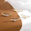 Pennaglietta punk boho imitazione orecchini perle orecchio per le lunghe scalatori per donne stallone ragazze ragazze simpatiche avvolgenti mini cuffi