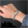 Chaîne hiphop hommes femmes 1m de broche bracelet cubain bling bling glacé à 2 rangées en strass pavée miami riveau de bijoux drop livraison ott86