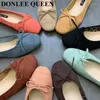 Casual Shoes Women Flats 2024 Spring Slip On Loafers Soft Ballet Ladies Ballerina Comfort Solid Loafer Female Bow Knot Mujer