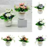 Decorative Flowers Artificial Potted Flower Elegant Plants For Home Office Decor 5 Head Table Centerpiece Indoor