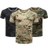 T-shirts tactiques Camouflage chemise tactique à manches courtes à manches courtes t-shirts à séchage rapide T-shirt Military Camouflage randonnée de chasse 240426