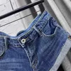 Dames shorts Nieuwe retro denim shorts dames ultra-lage taille sexy slanke blauwe jean shorts y240425