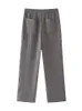 Kobiety WillShela moda dwuczęściowa szara koronka w górę luźne płaszcze vintage High Elastyczne spodnie tali