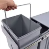 Évier d'armoire à ordures coulissantes à double coulée pour la cuisine - bac de recyclage de 20 litres pour la classification des ordures - facile à installer et à utiliser