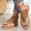 Chaussures décontractées en verre pantoufles dames 2024 Summer Fashion Bow Hingestone Designer Coupage confortable Open Toe Beach Slippers