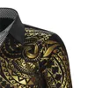 Chemises décontractées pour hommes Marque de chemise masculine 2024 Luxury Gold Gold High Quality Hobeve Business Robe Black Prom Social Print