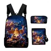 Sac à dos hip hop jeune Ronbin Robin 3d Print 3pcs / ensemble Sacs de voyage étudiant pour ordinateur portable PACK BACLE CAUT