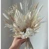 Flores secas Flores secas Pampas Phragmites Rabbit Tail Grass Bouquet Arranjo de casamento Decoração de Natal Boho Home Table Decor