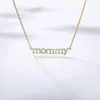 Ny personlig mamma bokstav zirkonhalsband hänge för kvinnor kristall choker kedja smycken mors dag födelsedagsgif2653