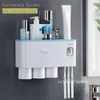 E0NQ Zahnbürstenhalter Zahnbürstenhalter mit Tassen Wandmontage Toilettenlager und Badezimmerzubehör Set 240426