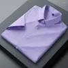 Men's Dress Shirts 2024 Summer Casual Stretch Short Sleeve Shirt Regular Fit Formal Business Work Office Check Basic