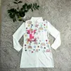 女性シャツプリントシャツデザイナープリント白いシャツトップカジュアル長袖パジャマシャツ無料船
