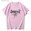 T-shirt maschile Doja Cat Singer Stampa Stampato Cartoon Graphic Womens Cotton Short Short Cotton Aesthetics Gothic Q240425