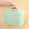 Sac cosmétique à plaid mignon de style coréen