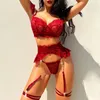 Bras sets porno lingerie sexy femme en dentelle de dentelle et de saut de saut de saut de saut costumes érotiques sous-vêtements Sexi babydolls Lenceria