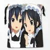 Lagringspåsar anpassade k-on! Anime Drawstring Wedding Party Christmas Gift Pouches Packing 18x22cm Satin Fabric Bag 12.2