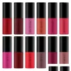 Gloss à lèvres 12 couleurs mini glaçage mat lisse imperméable longue durée de maquillage antiadhétique durable