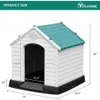 Cat Carriers Crates Houses Large plastic kennel waterproof for outdoor and indoor puppies easy to assemble sturdy kennel with ventilation and raised floor 240426