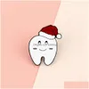 ペンダントかわいい漫画の歯エナメルピンクリスマスドクターブローチラペルピンバッジ歯科医ナースジュエリーギフトドロップDディズルのためのアクセサリー