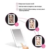 Складывание 10 -кратного увеличительного макияжа зеркало 3 цвета светодиодные светодиодные косметические зеркальные сенсорные экран без размола