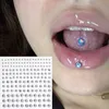 Tatueringsöverföring Rhinestone Crystal Nose Stud Sticker Fake Piercing Nos Ring Lip Stud Dimple Sticker Face Non Piercied Ball Earring Body Jewelry 240427