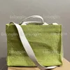 Designer de luxo Tropicalia micro tecido de cesta bolsa de bolsa de tecido de tecido de entrelaçamento de couro feminino feminina de couro de praia ombro de praia verde Branco branco