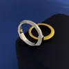 Women Band Tiifeany Ring Jewelry The New T-House Lock Series with Chain Unisex Smooth Oval Stylish Simple and Versatile