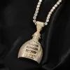 Hip Hop Bottle Pendant Necklace Topping 5a Zircon Bar Pua Rap Jewelry Men Gift