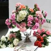 Dekorativa blommor 1 Gäng konstgjord pelargon rödrosa lila växtblomma Silk Fake Hortensia Begonia Home Office Wedding Decor