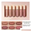 Lip Gloss Rose Matte Liquid Lipstick Set Nude Non-Stick Cup Waterproof Long Lasting Lipgloss Kit Makeup 6 Pcs/Set Drop Delivery Otfnr