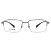 Occhiali da sole cornici affari di moda mezza cornice maschile quadrate in lega ultra leggera occhiali ottici occhiali lussuosi occhiali di lusso