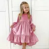 Robes de fille Nouveau 7-12 ans Girls Printemps Autumn Velvet Velvet Long Manche à manèges Robe princesse Kids Party Dressess Children Clothingl2404