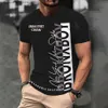 Men's T-Shirts Mens T-shirt Letter Never Give 3D printed casual short sleeved oversized mens clothing top outdoor street clothingQ240426