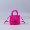 Totes Summer Product Retro Acrylic DIY Beaded Handheld Crossbody Bag Fashion Versatile Handmade Women's Bags Customization