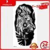 Tattoo -overdracht 1 ~ 10 stks Waterdichte tijdelijke tattoo sticker Lion Leopard Familie Tiger Wolf Rose Flash Transfer Tatto Women Men Men Arm Body Art Fake 240427