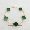 Bijoux haut de gamme Brangles pour les femmes Vancleff Femmes Seiko Clover Bracelet Collier pour femmes Double face blanc Jade Marrow Gold Lock Bone Chain Original 1: 1 avec un vrai logo