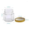 Storage Bottles Jars Dipper For Gold Pack- Jutes Hexagon 20 Wooden Pack Showers Bee With Pendants Mini Lids Perfect Honey Glass Baby