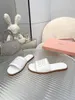 Famous Women's Beach Sandals Slippers GILDA GLASS Flats Slidres Room Slids Italy Perfect White Black Brown Leather Weaving Designer Summer Indoor Slipper Box EU 35-43