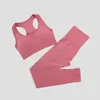 Traccettaci da donna Set di palestra senza soluzione di continuità set yoga sport set da fitness sportivo 2 pezzi abito sportivo corsetto aderente aderente corsetto 240424