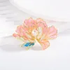 Broszki broszka lotosu dla kobiet lekki luksus elegancki temperament Enamel starożytny styl Qipao antylśniew