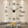 Uhren Große 3D -Wanduhr Luminöse klassische Wanduhren DIY Digitale Uhr Wand Uhren Aufkleber Stille Uhr für Wohnzimmertisch zu Hause