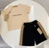 2024 Baby T Roomts Boy Girl футболки короткие брюки Летнее письмо Kide Tees Tops Fashion Boys Thirts Shorts Размер 90-150см