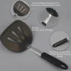 Ustensiles Flexible Silicone Spatula Turner Wide non Stick Pancake Turner avec poignée en acier inoxydable Cuisine Cuisine Turner BPA